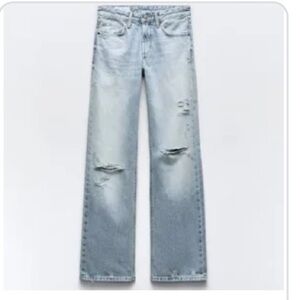 NWT Zara regular fit mid rise regular leg long length rigid jeans size 4.